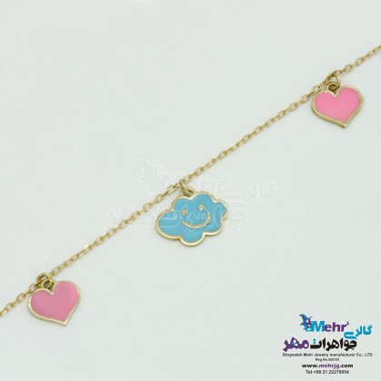 Gold Bracelet - Cloud and Heart Design-MB1104